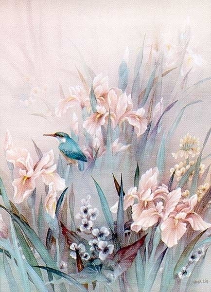 Unknown Artist Kingfisher and Iris